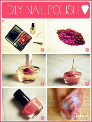 Make your own nail polish using eye shadow