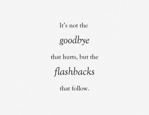 Love Quote: It’s not the goodbye that hurts, but the flashbacks that ...