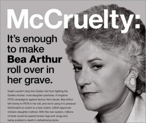 Bea Arthur appears in posthumous PETA ad By Adweek Blogs