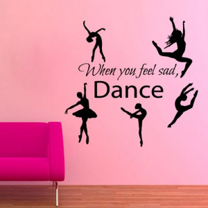 ... Quotes Vinyl Sticker Gym Ballet Studio Home Decor Art Wall Decor Girl