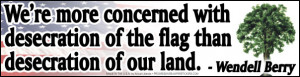 We’re more concerned with desecration of...flag than...our land.