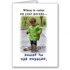 When it rains on your parade… Cute kid jumping in a puddle with an ...