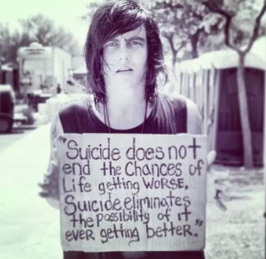 Sleeping with sirens - kellin Quinn suicide quote