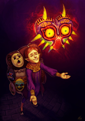 Happy mask salesman by NatSmall