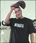 Napster founder Shawn Fanning appeared on stage in a Metallica t-shirt ...