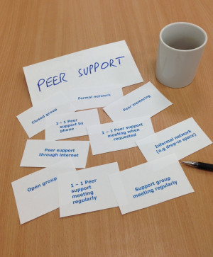 in exploring different ways of receiving peer support. The group ...
