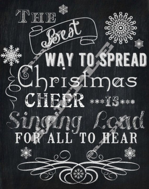 Chalkboard Style Christmas Cheer Elf Quote Subway Holiday Art ...