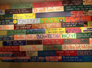 This wall of Bahamian sayings is a great conversation piece (May 2014)