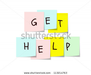 Get Help written on colorful Sticky Notes making a great concept ...