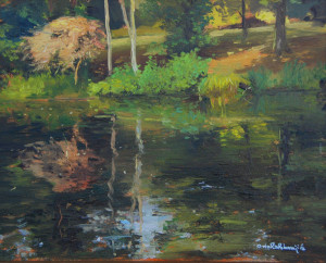 Shady Summer Reflections, Oil on Board, 8