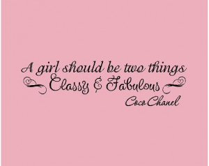 girl should be two things COCO CHANEL 22x6 Vinyl Wall Lettering ...