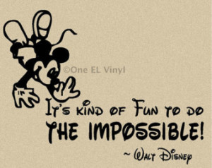 ... Fun To Do The Impossible! Vinyl Wall Quote Walt Disney Vinyl Decal