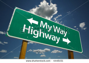 Way Highway Road Sign With