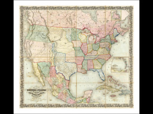 Map of The United States of America c.1848