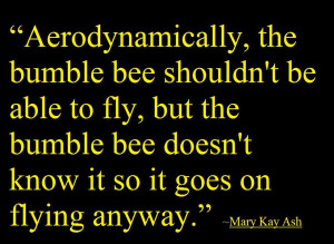 Aerodynamically The Bumble Bee Shouldnt Be Inspirational Life Quotes