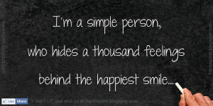 ... Hides A Thousand Feelings Behind The Happiest Smile - Feeling Quote