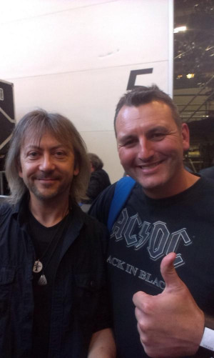 Bob Richards was the drummer. Brian Johnson said that Phil Rudd was ...