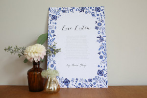 Danish Design Wedding Vows/Poem/Readings print. Wedding present ...
