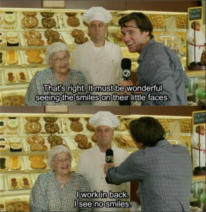 Bruce Almighty Interviews A Sad Baker Who Sees No Smiles During His ...