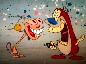Ren Hoek and Stimpy (of Ren and Stimpy, voiced by John Kricfalusi ...