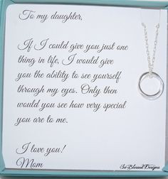 DAUGHTER necklace To Daughter from Mom Double by SoBlessedDesigns, $39 ...