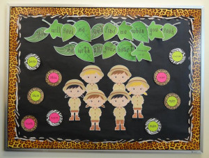 bulletin board theme with photos of kids
