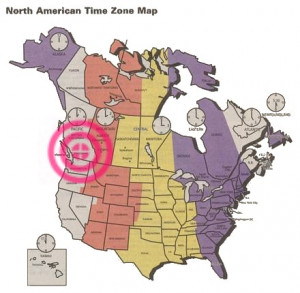 North America and Canada Time Zone Map