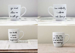 Romantic Quote Cups