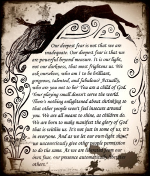 Marianne Williamson, Excerpt from “Return To Love” 1996