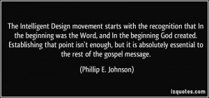 The Intelligent Design movement starts with the recognition that In ...