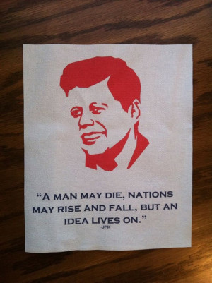 JFK quote printed on canvas - $7