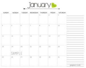 printable cute january 2015 calendar templates and note holidays
