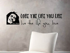 BOB MARLEY ONE LOVE Removable Vinyl Quotes Wall Stickers Decal Art ...