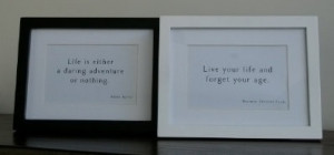 Framed motivational quotes from Words to live by
