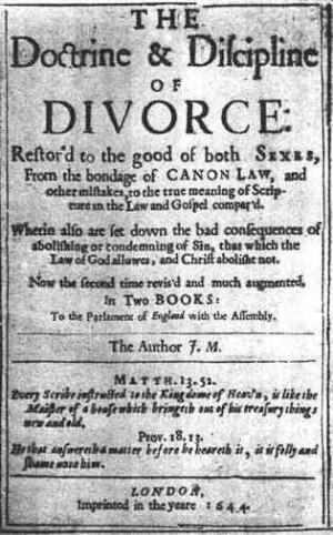 Title-pageof The Doctrine and Discipline of Divorce , 1644 2nd ed ...