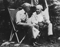 Thomas #Edison relaxes with Henry #Ford during one of their famous ...