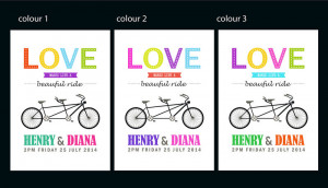 Personalised Bike Love Quote Couple Print - product image