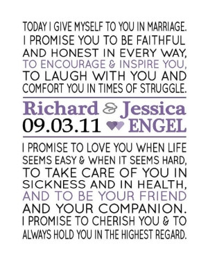 Wedding Vow Print. These vows are so sweet by beatriz
