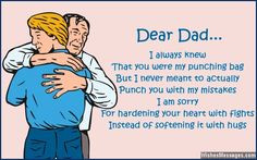 Dear Dad... I always knew that you were my punching bag, but I never ...