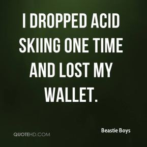 Beastie Boys - I dropped acid skiing one time and lost my wallet.