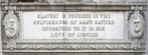 quote on the building’s south side from Lincoln’s speech at ...