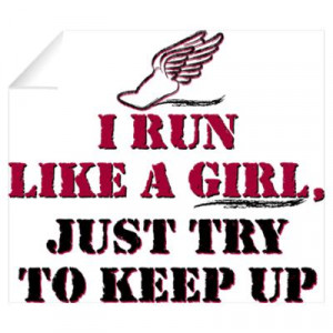 CafePress > Wall Art > Wall Decals > Run like a girl red Wall Decal