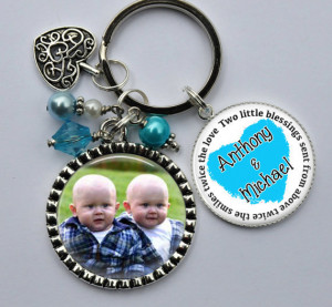 ... with Twin Quote, Gift for Mom, Grandma, Multiple Children Keychain