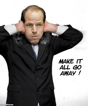 Eliot Spitzer Blocking his Ears