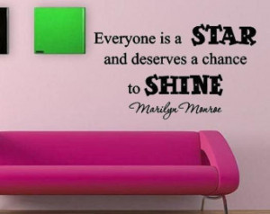 Marilyn Monroe Everyone Is A Star Q uote Wall Lettering ...