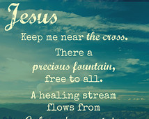 Fanny Crosby quote, mountain background. 