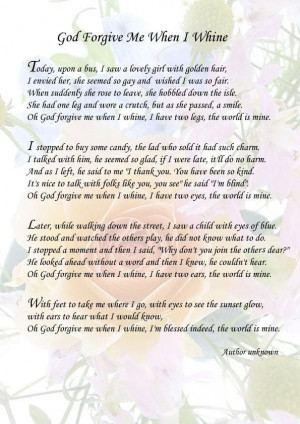 Poems On Forgiveness From God | God Forgive Me When I Whine - Author ...