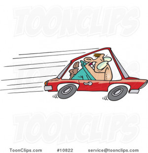 Speeding Driver Cartoon