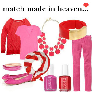 match made in heaven: pink & red!