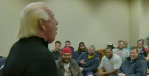 Ric Flair gives the 49ers a motivational speech before last weekend's ...